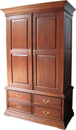 Mahogany Simple Wardrobe 4 Drawers MH-AW007